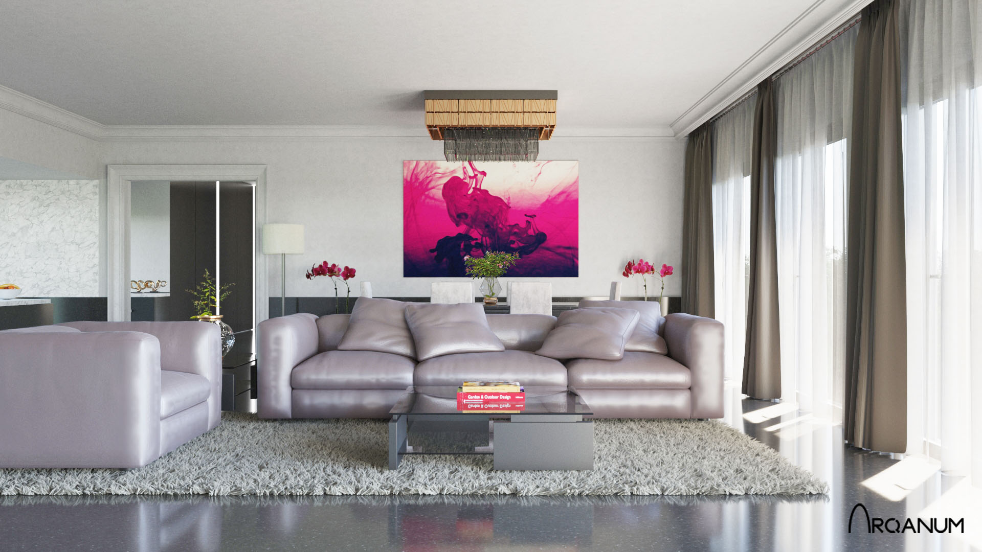 Building of sixteen houses in Mataró, living room
